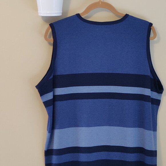 Blue Stripe Sweater - Sleeveless with tags. Fits 1X best  - Jones of New York - Picture 4 of 4
